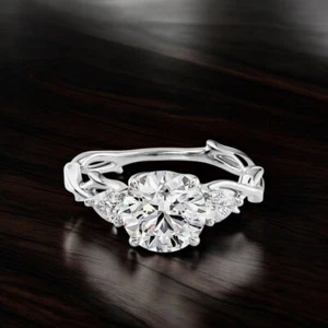 IGI Certified 1.90 Ct Lab Grown Round Cut Diamond Engagement Ring 14k White Gold - Picture 1 of 12