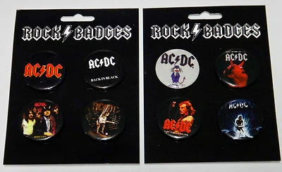8 x AC/DC SMALL ROUND FAN BADGES SOUVENIR PIN HIGHWAY TO HELL MERCHANDISE ACDC - image 1 of 2