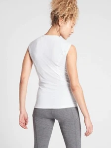 ATHLETA Pacifica UPF Serbatoio 3, Nuovo con etichette, XS, Bianco brillante, UPF 50 - Foto 1 di 2