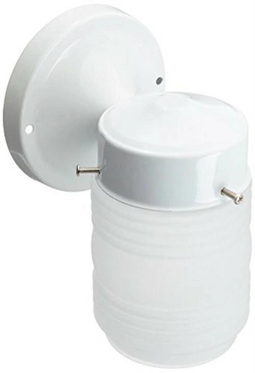 Tarro de albañil ligero de 6" con acabado blanco brillante de vidrio esmerilado - SATCO-SF76-702 Foto 1 de 1