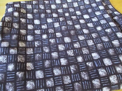 Tela Nueva De Colección 128"x 45" Tonos Negro/Azul Pequeños Cuadrados Estampado Costura/Artesanía Foto 1 de 4