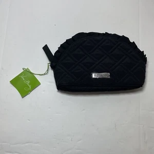 Vera Bradley kleine Rüsche Kosmetiktasche Reise Make-up Etui Neu mit Etikett Mikrofaser schwarz - Bild 1 von 5