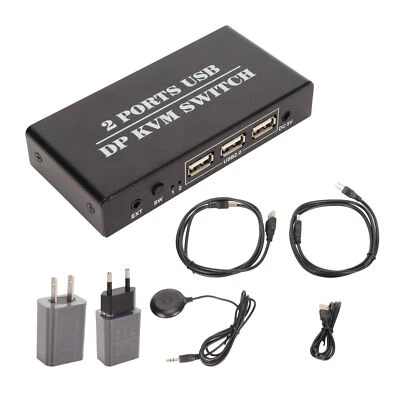 DisplayPort KVM Switch 2 Ports 4K 60Hz Dual Mode KVM Switcher For Keyboard M ZZ1 - Image 1 of 4