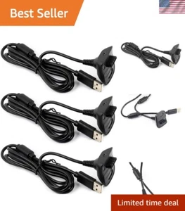 3-Pack 6FT USB Charging Cable for Xbox 360 & Slim Controllers - Reliable Power - Picture 1 of 9