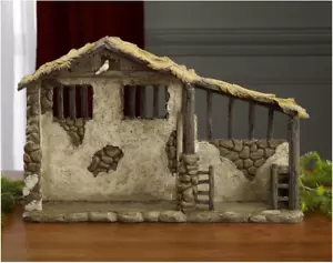 Establo Iluminado, Creche, Fondo Plano para Estabilidad, Decoración del Hogar Belén - Imagen 1 de 5