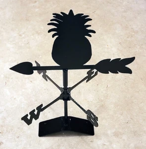 Ananas New Weathervane Artigianale Amish Fabbro Nero Acciaio Verniciato a Polvere - Foto 1 di 9