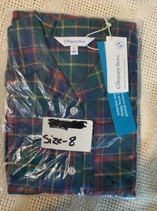 NWT The Company Store Green Plaid Flannel Nightshirt Size 8 - Picture 1 of 6