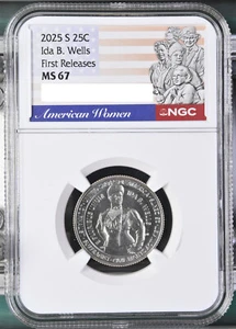 2025 S San Francisco Ida B. Wells Womens Quarter NGC MS 67 First Releases - Picture 1 of 2