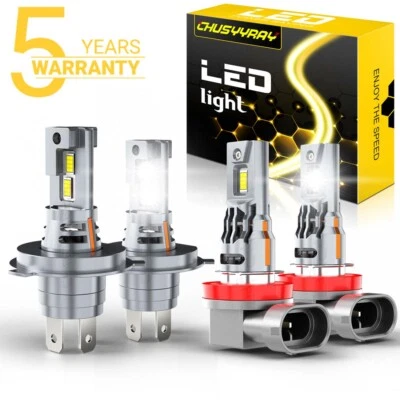 FOR Honda Ridgeline 2006-2014 4X LED Headlight Fog Light Hi/Lo Beam Bulbs H4+H11 - Image 1 of 4