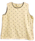 CJ Banks Women's Pull-Over Tank Top Embroidered Black Polka Dots Size 1X
