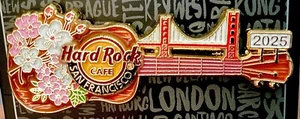2025 HARD ROCK CAFE SAN FRANCISCO GOLDEN GATE BRIDGE CHERRY BLOSSOMS GUITAR PIN - Bild 1 von 2