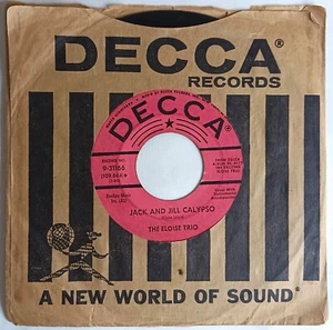 CALYPSO 45 HEAR The Eloise Trio JACK AND JILL CALYPSO 1960 Decca PROMO VG-  - Picture 1 of 5