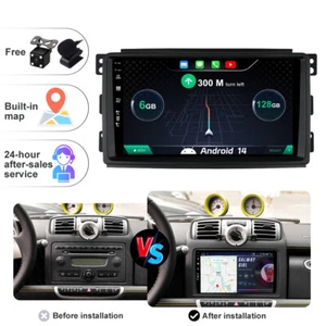 6+128G Android 14 autoradio GPS navigatore Per Mercedes Benz Smart Fortwo W451 - Foto 1 di 13