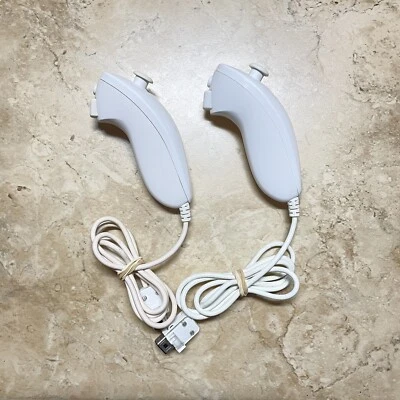 2 Pack Official OEM Nintendo Wii / Wii U Nunchuk (RVL-004) Tested Working - Image 1 of 4