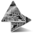 2 x autocollants triangle 10 cm - BW - ancienne grotte de Petra ville Jordanie #35264
