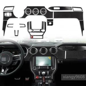 For Ford Mustang 2015-22 Carbon Fiber Car Interior Set Kit Decoration Trim 32PCS - Picture 1 of 10