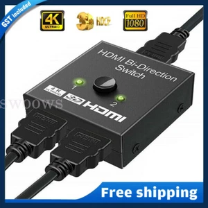 2 in 1 In Out UHD 4K Bi Direction HDMI 2.0 Switch Switcher Splitter Hub HDCP 3D - Picture 1 of 12