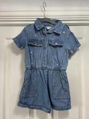 River Island Mini Girls Denim and sequin Playsuit size 3-4 years old - Image 1 of 4