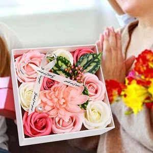 Soap Flower Gift Box Flower Bath Soap for Anniversary Birthday Teachers' Day - Picture 1 of 7