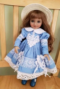 Outfit For Dianna Effner Little Darling Dolls, Handmade Dress and Hat - Picture 1 of 5