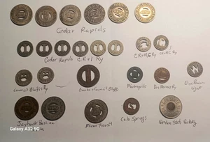 Group Lot Cedar Rapids Council Bluffs Topeka Bus & Ry Transit Tokens Child Token - Picture 1 of 10