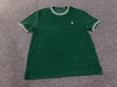 Camisa Polo Ralph Lauren Para Hombres Mediana Verde Terry Cuello Redondo Atlética Informal Camiseta Foto 1 de 4