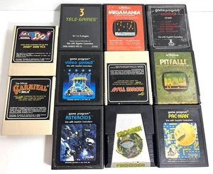 Lotto cartucce gioco vintage Atari 2600 (11) • Pac-Man Asteroids Frogger Pitfall ecc. - Foto 1 di 5