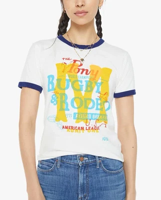 Camiseta MOTHER SUPERIOR Talla S 'Rugby & Rodeo' Algodón Gráfico Blanca Nueva Con Etiquetas Foto 1 de 4