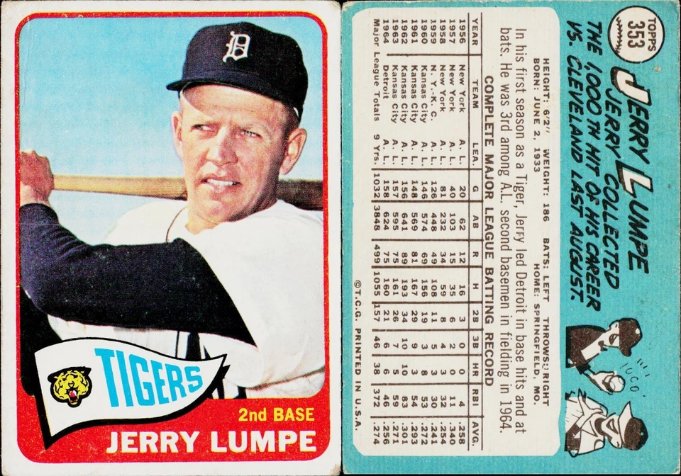 1965 Topps Baseball Card #353 Jerry Lumpe - Image 1 of 1