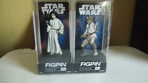 FiGPiN Star Wars A New Hope Luke #699 & Princess Leia #700 FigPin Set Of 2 - Picture 1 of 2