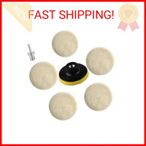 IPELY 7 Pcs 3 Inch Wool Polisher Buffing Wheel Small Buffing Pads for Drill Buff - Picture 1 of 2