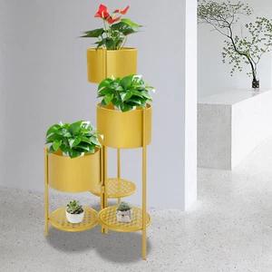Free Standing Corner Plant Stand Flower Pot Stand Ladder Plant Stand Gold - Picture 1 of 18