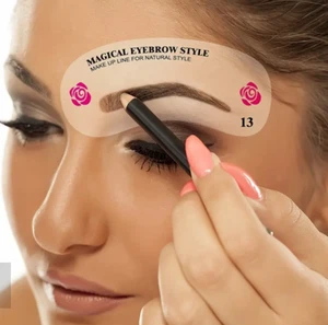 Eyebrow Stencils Shaper Make Up Template Brow 24 Styles Reusable Definer Tool - Picture 1 of 4