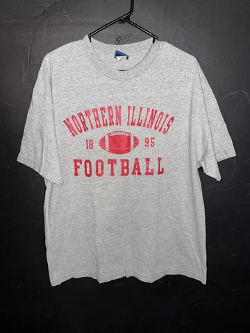 VTG Northern Illinois NIU Huskies T Shirt Adult Large Gray Red Champs Sports Y2K Cover