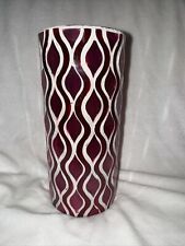 Mosaic Swirl Cracked Glass MCM Design Red Magenta Pink Vase FTD Collection