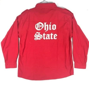 Ohio State Buckeyes Men's Button Up Old English Spell Out Officially Licensed - Picture 1 of 4
