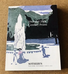 Sotheby’s NY 1995 Auction Catalog 19th & 20th Century Prints With Results Sheet - Picture 1 of 12