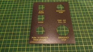 PLACA CALCOMANÍA DE LA CAJA DE CONTROL DE LA TORRETA CONDOR 36881, N.O.S.P. - Imagen 1 de 5