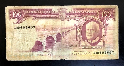 1962 ANGOLA - 100 ESCUDOS - F+ - EZSU2 - Image 1 of 2