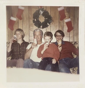 Vtg 1960's Christmas Tree photo old original Men Boys Drinking Beer Lot Funny - Picture 1 of 3