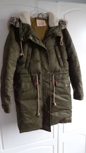 LEVIS Daunen-Parka Damen mit Kaputze/Fellbesatz olivgrün Gr. M - Bild 1 von 10