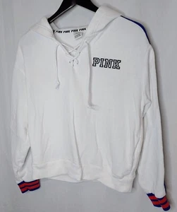 Victoria's Secret Love Pink XS Extra Small weiß V-Ausschnitt Pullover Hoodie Sweater - Bild 1 von 6