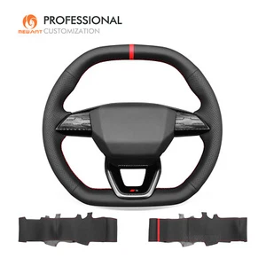 MEWANT Custom Handstitch negro cuero auténtico funda de volante para Audi S5 RS3 2025 - Imagen 1 de 10