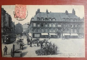 CPA - 59 - LILLE - LA PLACE DU THEATRE ET LA RUE DES MANNELIERS - Imagen 1 de 2