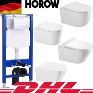 Wand Bidet / Hänge Gäste WC Toilette / WC Vorwandelement Set inkl. Drückerplatte - Bild 1 von 39