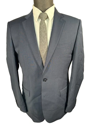 EXPRESS Mens Blue Wool Blend STRETCH SLIM FIT Sport Coat Blazer Jacket SIZE 39R - Image 1 of 4