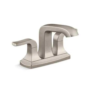 KOHLER Rubicon 4 in. Centerset Double Handle Bathroom Faucet in Brushed Nickel - Picture 1 of 23