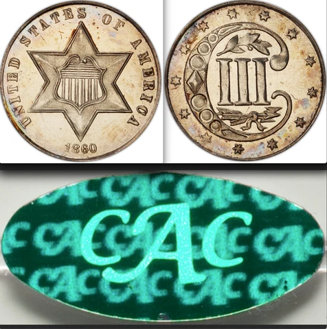 1860 PCGS PR61 Pop 158 ALL Grades Incl CAM ✅ Key PROOF Three Cents 🔴✅ 3C Silver Cover