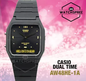 Casio Analog Digital Dual Time schwarz Resin Band Uhr AW48HE-1A AW-48HE-1A - Bild 1 von 2