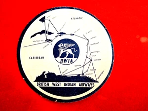 BWIA Original Baggage Label, Sticker. 4 1/2in diameter - Picture 1 of 1